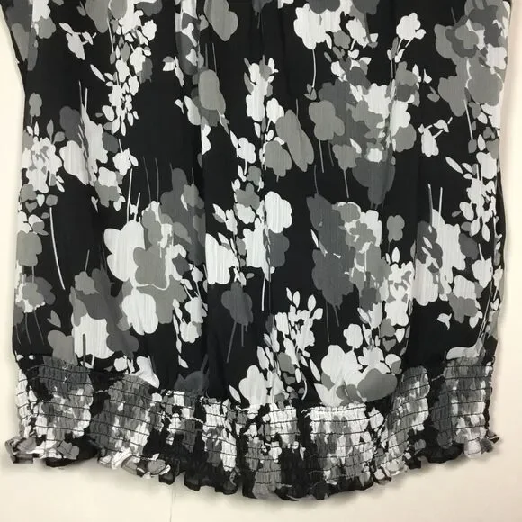 Ruffle sleeve floaty top with satin covered button detail front peasant size XL - Picture 3 of 8